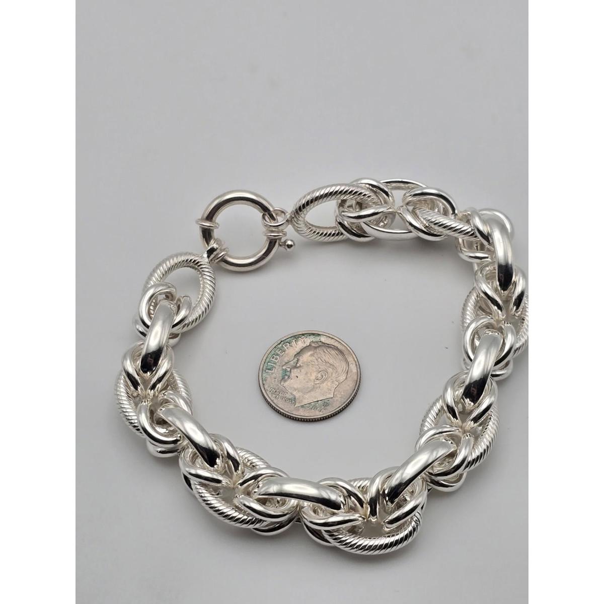 Byzantine Link Chain Bracelet Sterling Silver 7.75